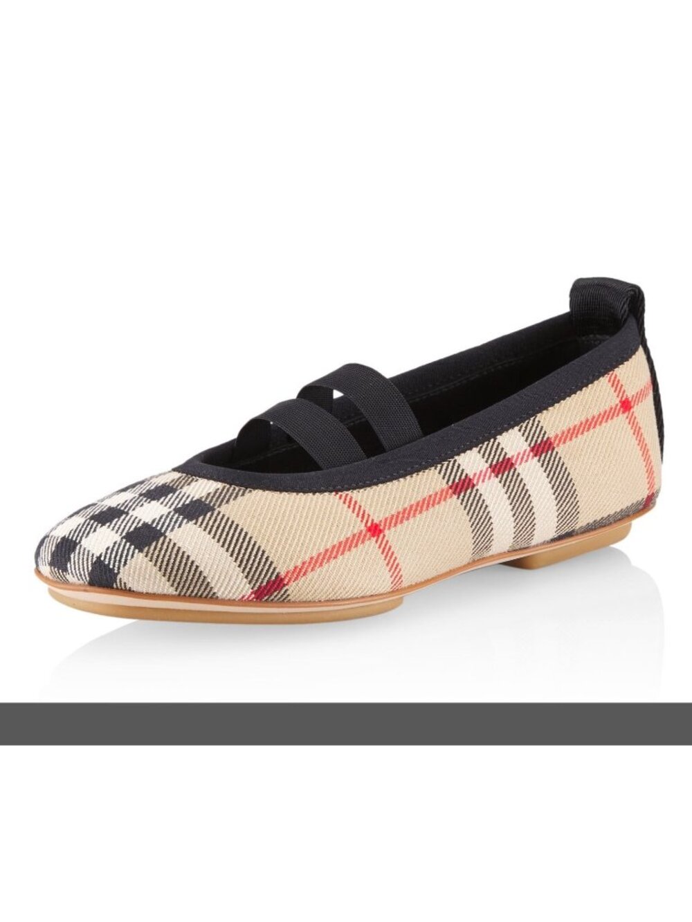 Burberry Girls Mini Grace Ballerina Flats Shoes Beige Check Size 30 / US 12.5